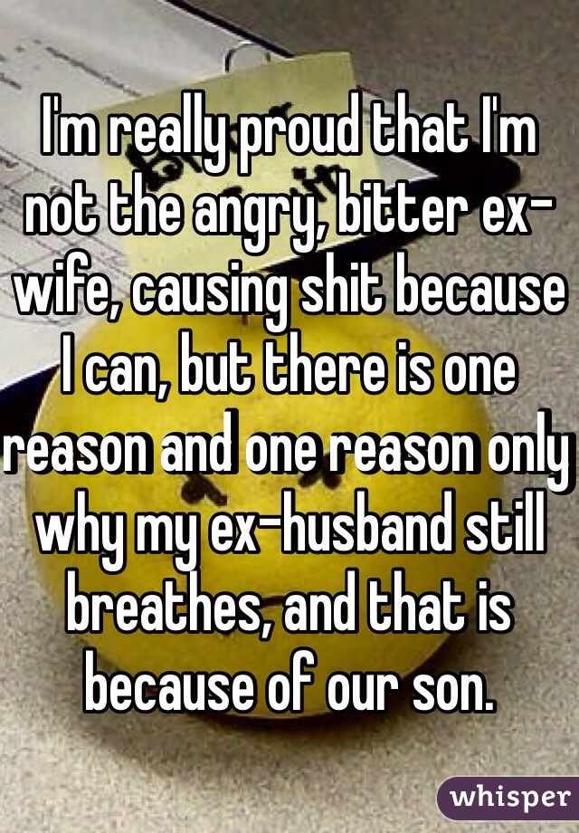 Bitter angry ex wife